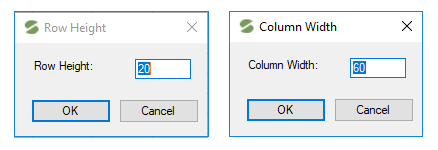 Row Height Dialog in Spread Designer