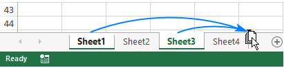 Moving sheet 1 and sheet 3 after sheet 4