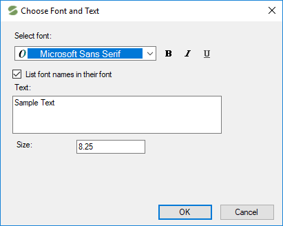 Spread Designer Text Shape Properties Dialog