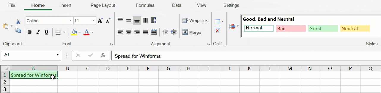 Remove cell styles in Spread Designer