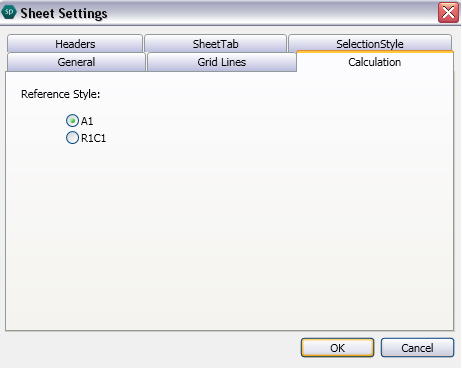 Calculation Tab in Sheet Settings dialog