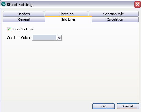 Grid Lines Tab in Sheet Settings dialog