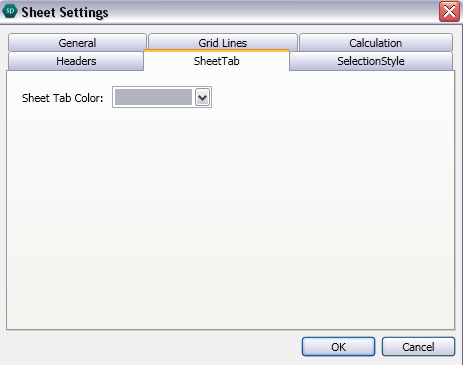 Sheet Tab in Sheet Settings dialog