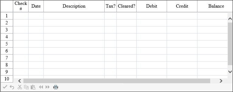 Custom Checkbook Register