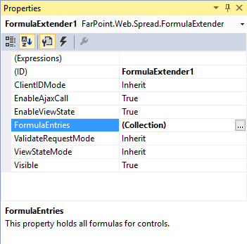 Select FormulaEntries in Properties pane