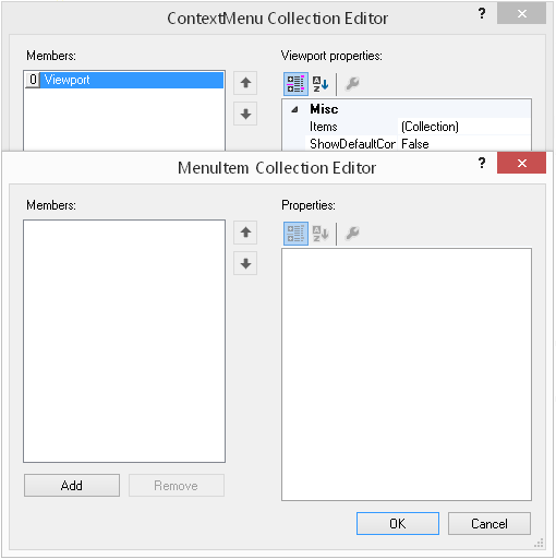 MenuItem Collection Editor