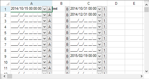 Using the tab side buttons in cells