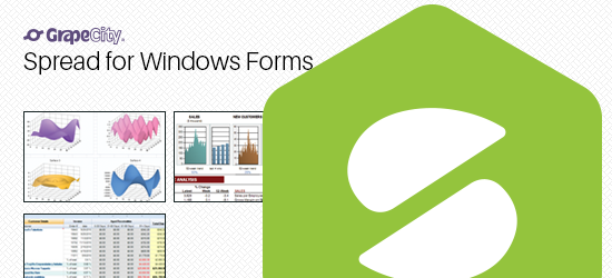 FarPoint Spread for Windows Forms logo and screens